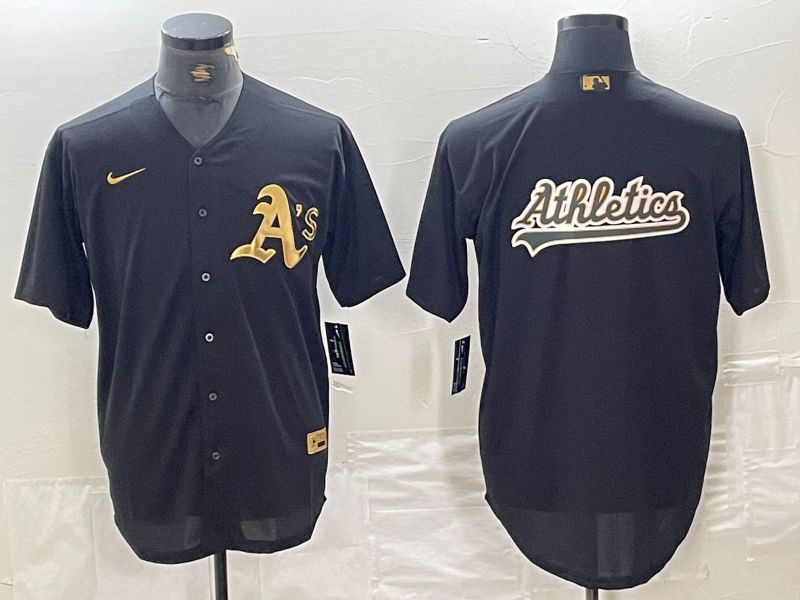 Men Oakland Athletics Blank Black gold 4 th generation Nike 2024 MLB Jersey style 4